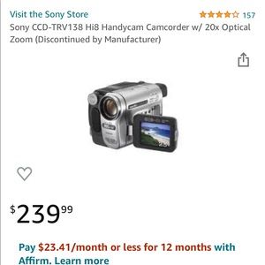 Sony Handicam Video Camera